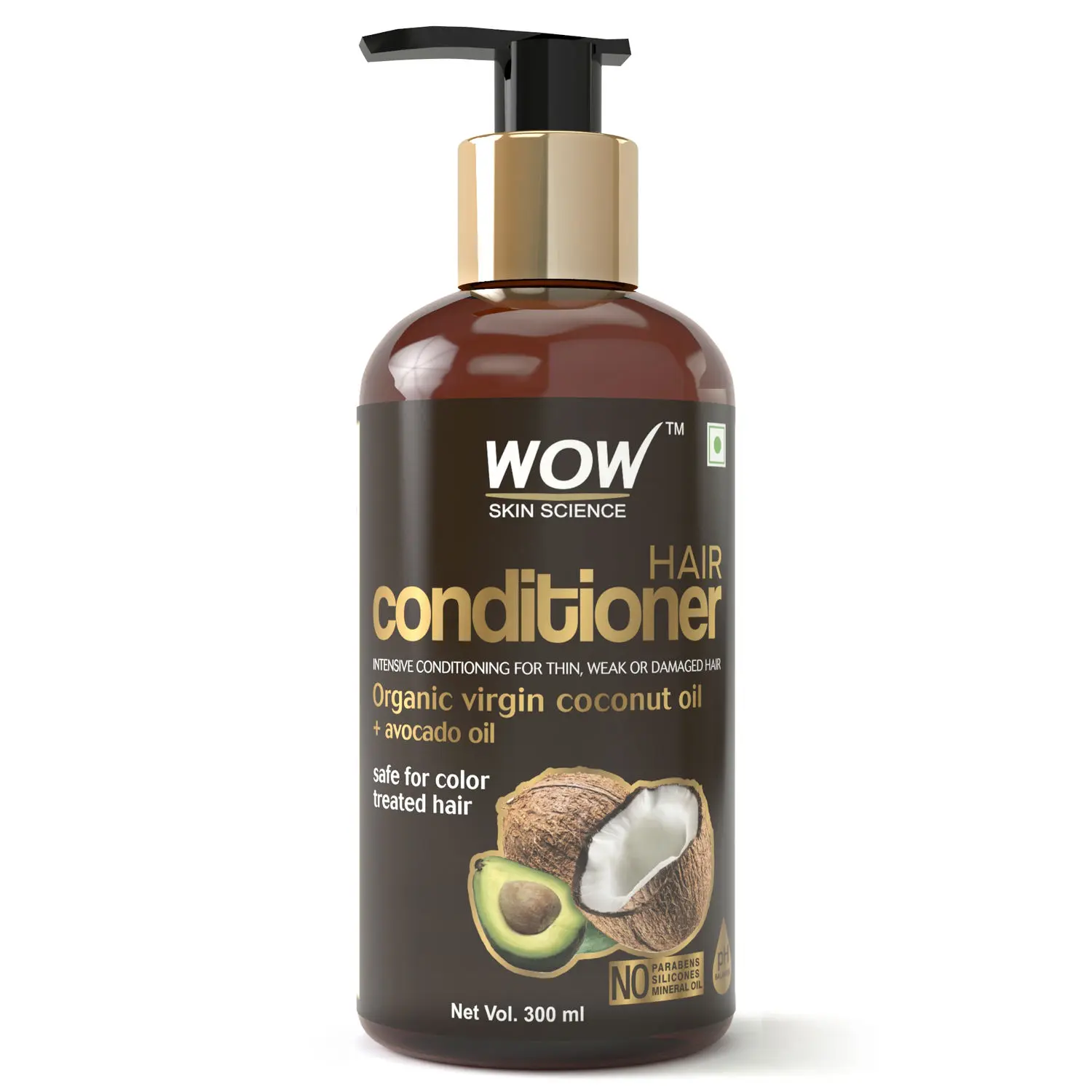 WOW Skin Science Hair Conditioner With Organic Virgin Coconut OIl + Avocado Oil (300 ml)