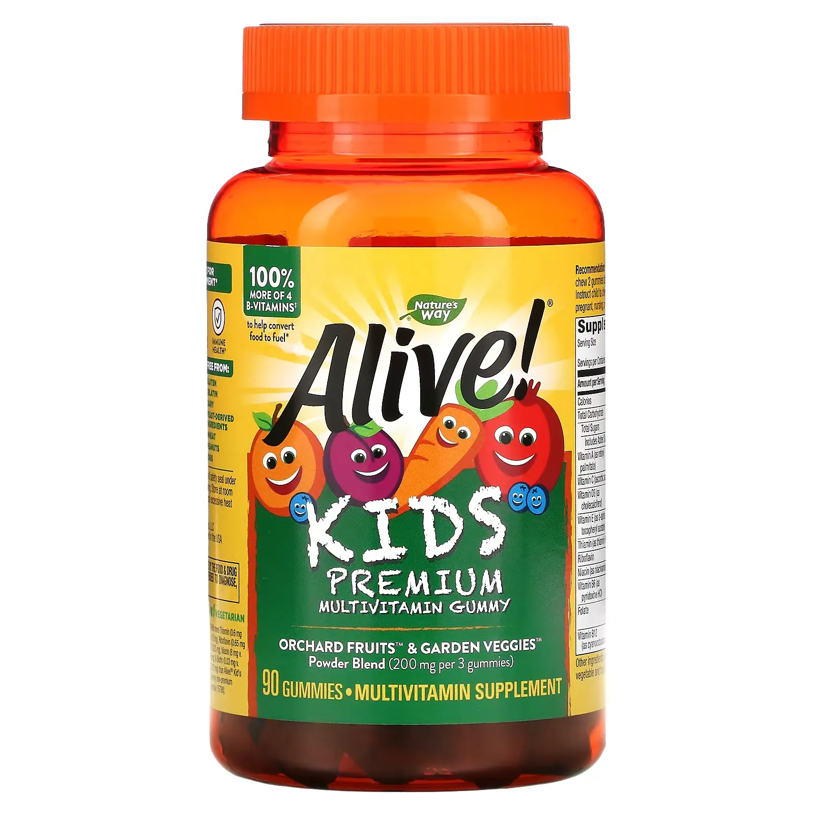 Alive! Kids, Premium Multivitamin, Cherry, Orange & Grape, 90 Gummies