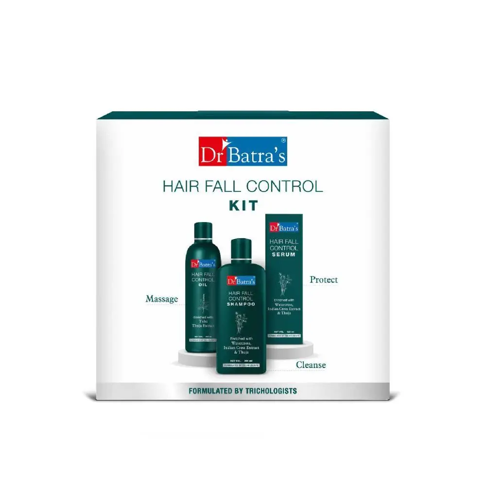 Dr.Batra`s Hair Fall Control Kit (525 ml) with Hair Oil (200 ml), Shampoo (200 ml) and Hair Fall Control Serum (125 ml)