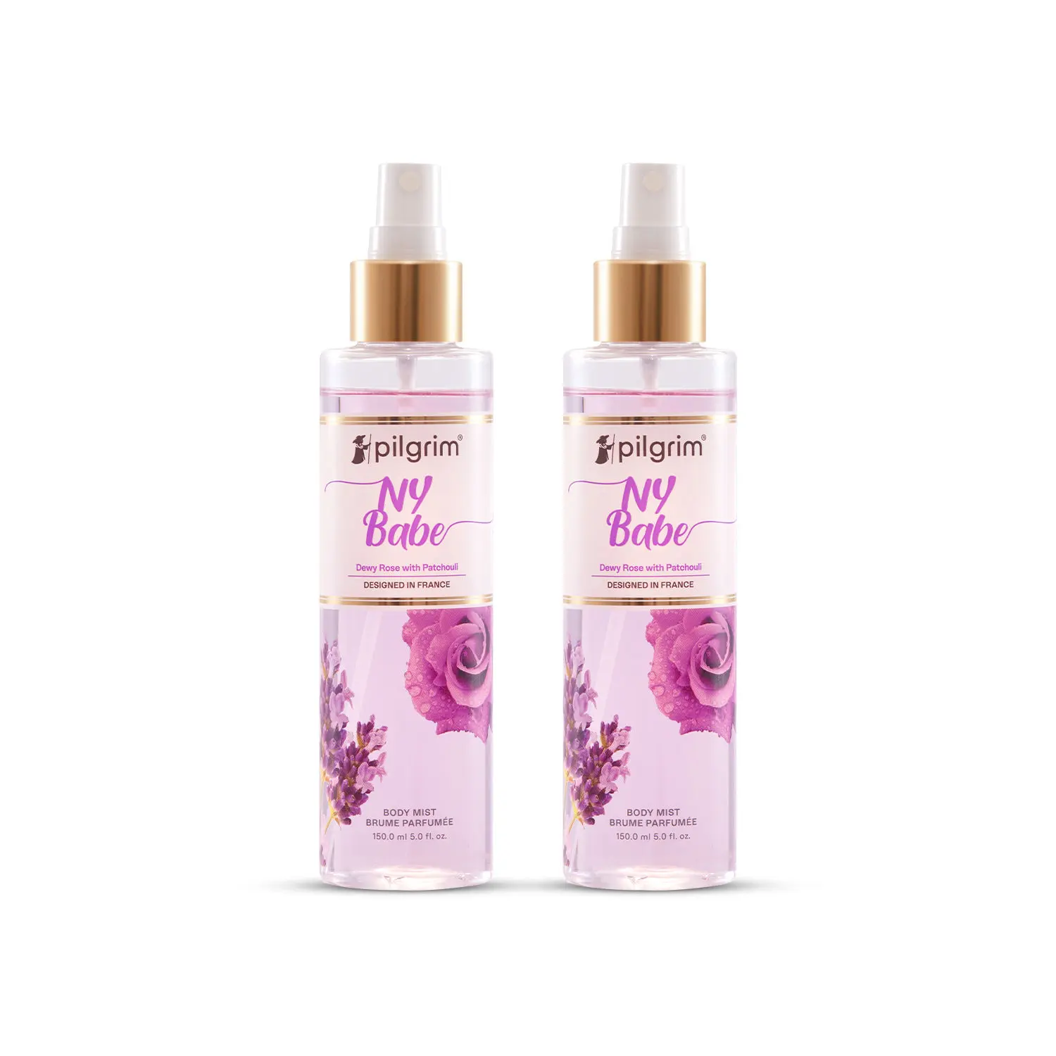 Pilgrim NY Babe Body Mist (Rose with Patchouli)| Rose body mist for Women| Dewy rose & Bold Patchouli for confident women| R ose fragrance perfume for women| Designed in France| 150 ml