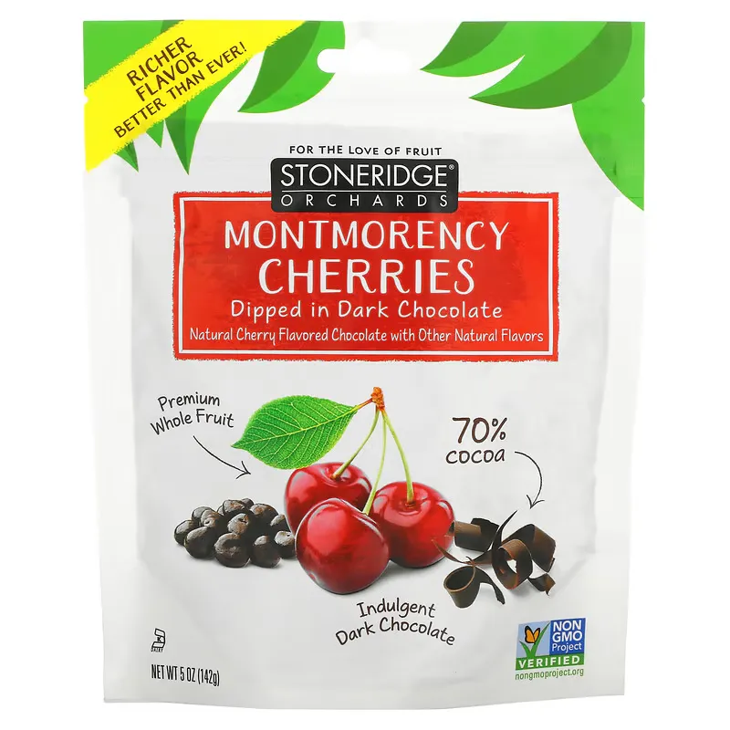 Montmorency Cherries, Dipped in Dark Chocolate, 70% Cocoa, 5 oz (142 g)