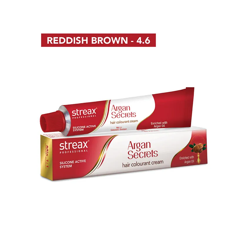 Streax Professional Argan Secrets Hair Colourant Cream - Reddish Brown 4.6