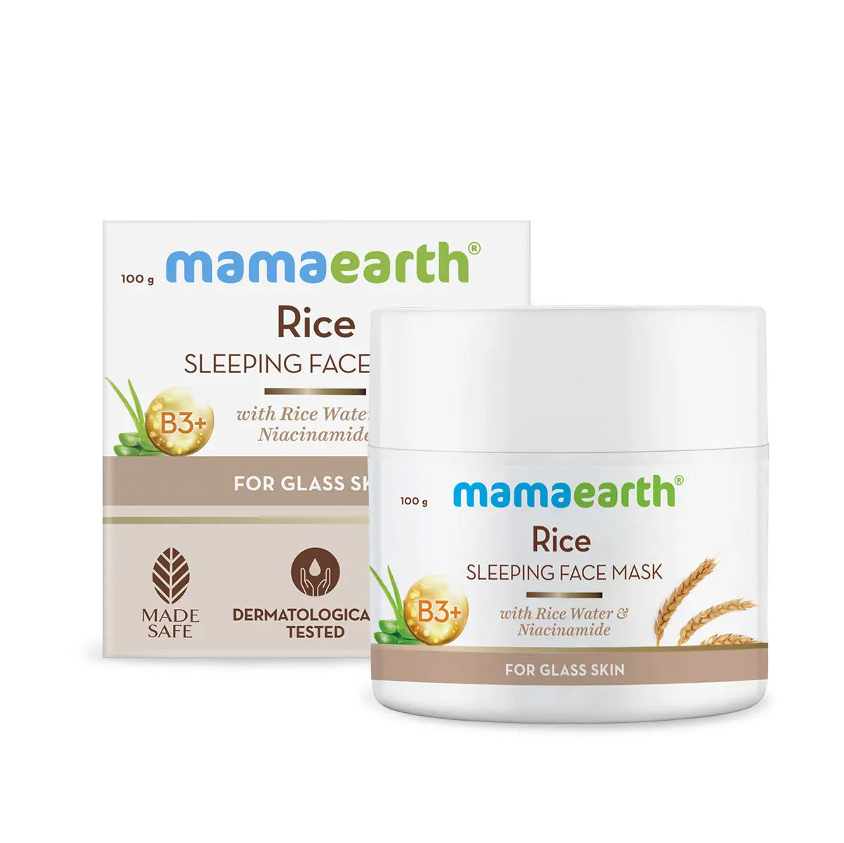 Mamaearth Rice Sleeping Face Mask, With Rice Water & Niacinamide for Glass Skin (100 ml)