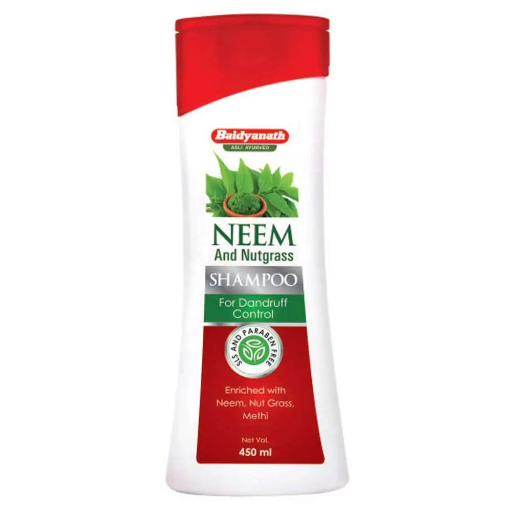 Baidyanath Neem & Nutgrass Shampoo,  450 ml  for Dandruff Control