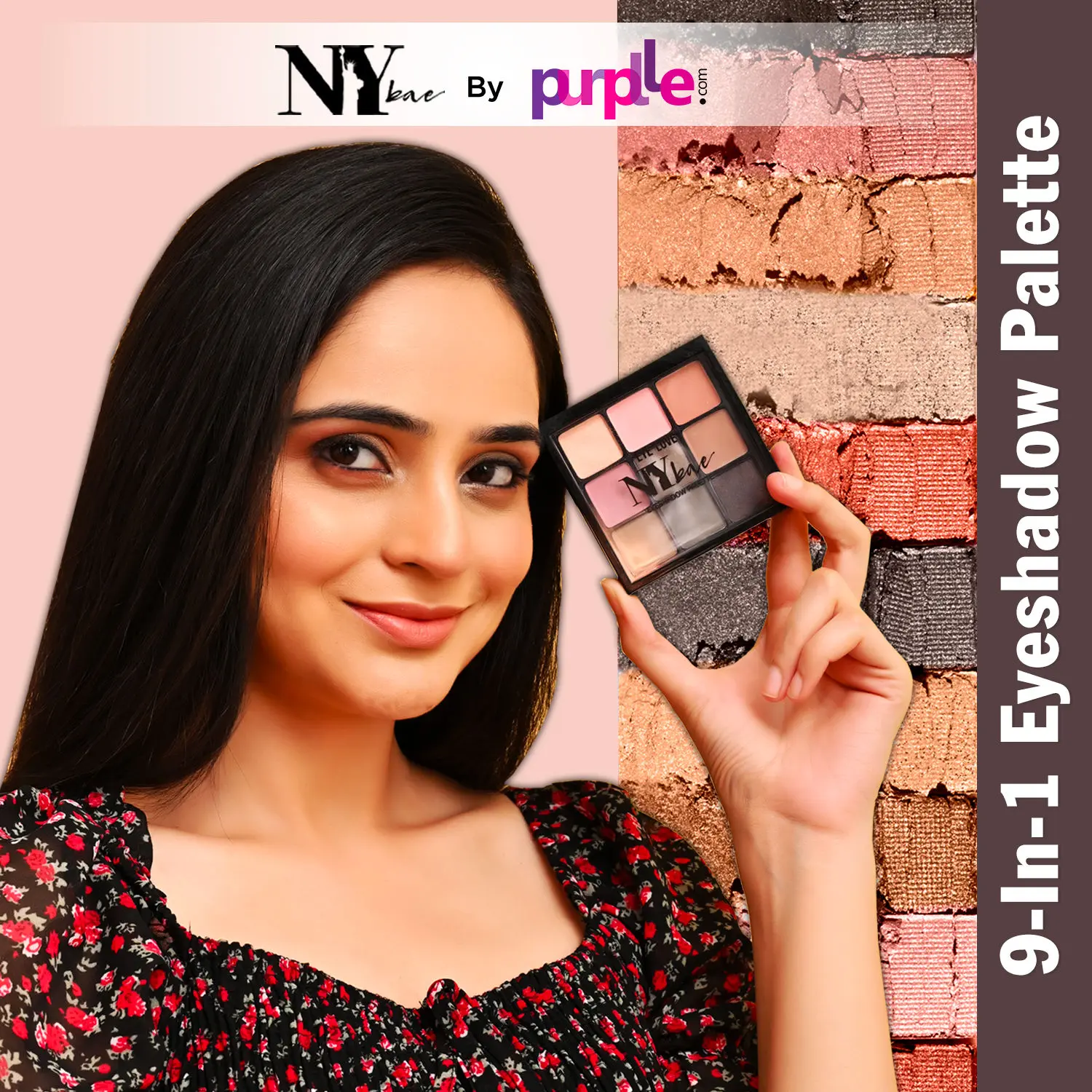 NY Bae Eye Love Eyeshadow Palette - Bloom Beauty 02 (9 g) | 9 In 1 Palette | Nude & Black | Matte & Shimmer | Rich Colour | Long Wear | Super Blendable