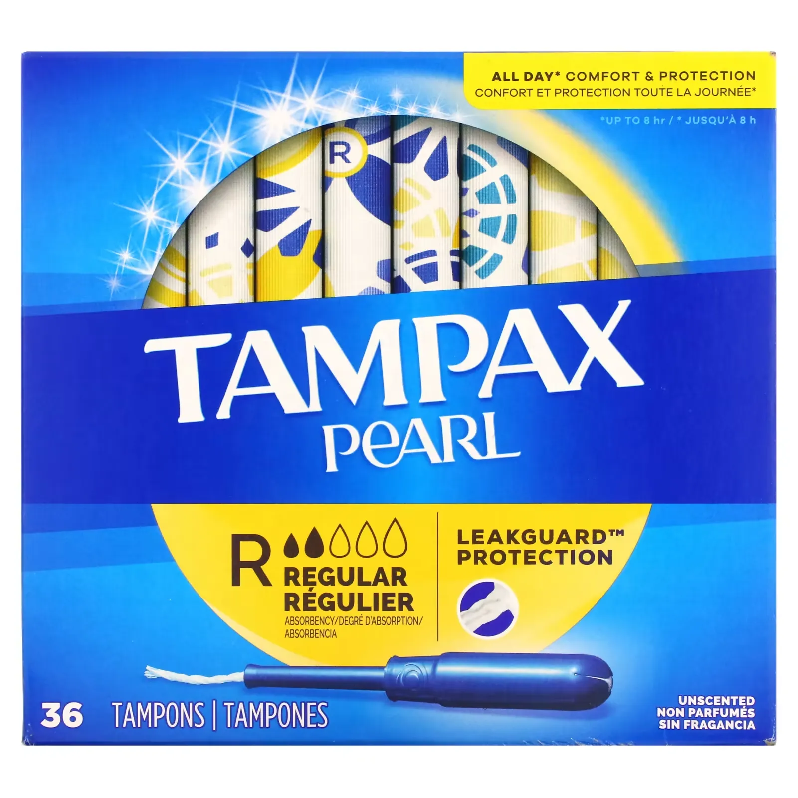 Pearl, Regular, Unscented, 36 Tampons