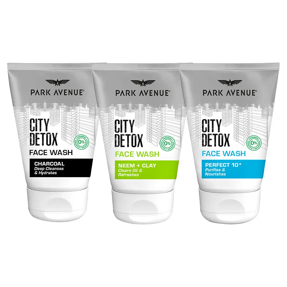 Park Avenue Face Wash Pack Of 3 - Perfect10, Neem+clay And Charcoal