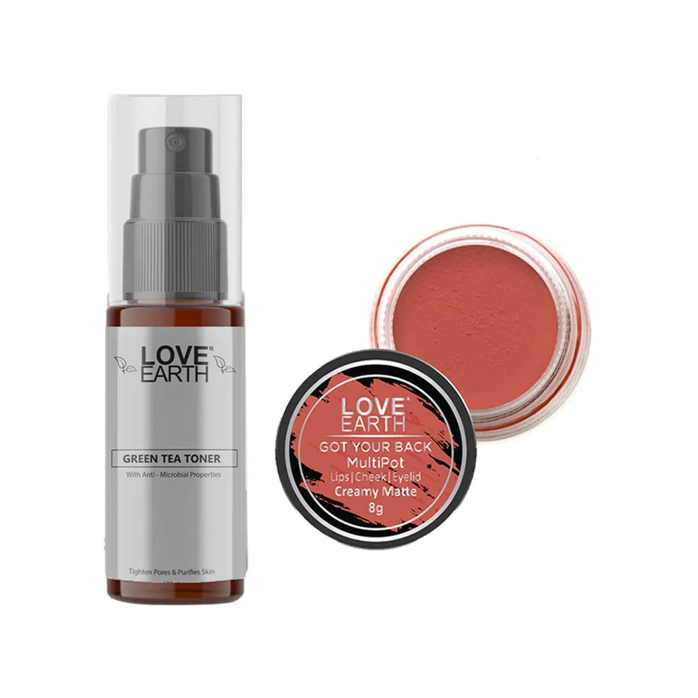 Love Earth Lip Tint & Cheek Tint Got Your Back + Green Tea Toner