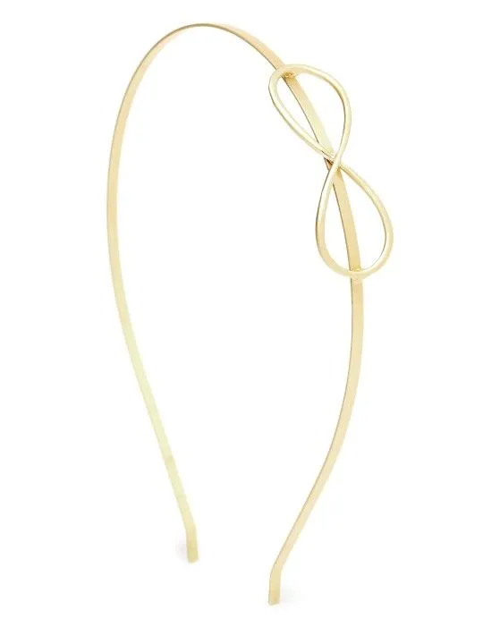 Toniq Gold-Toned Hairband With Bow-Shaped Detail