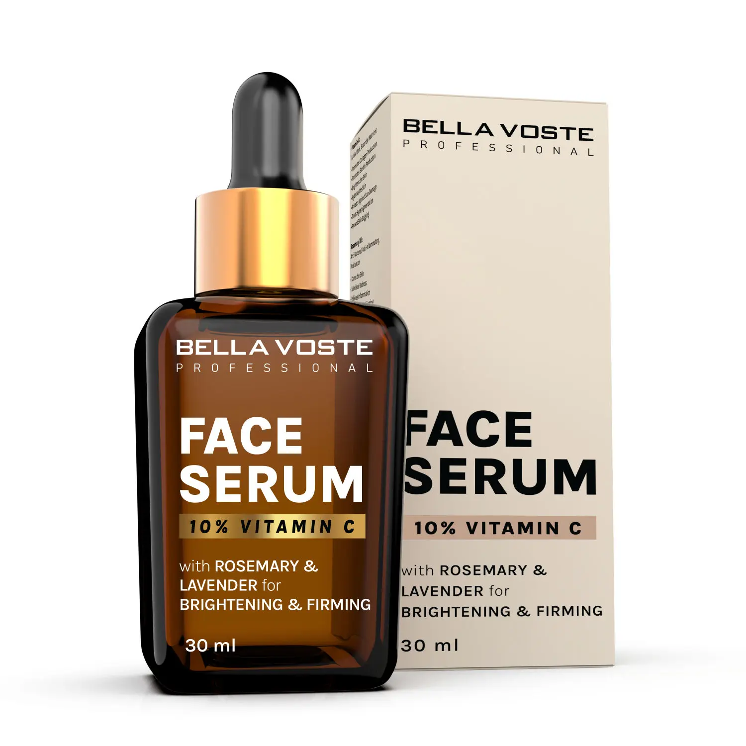 Bella voste Professional 10% VITAMIN-C Face Serum with ROSEMARY & LAVENDER for BRIGHTENING & FIRMING