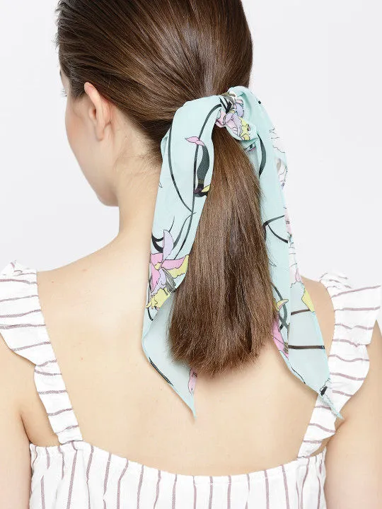 Blueberry Multi Colour Floral Print Ponytail Holder