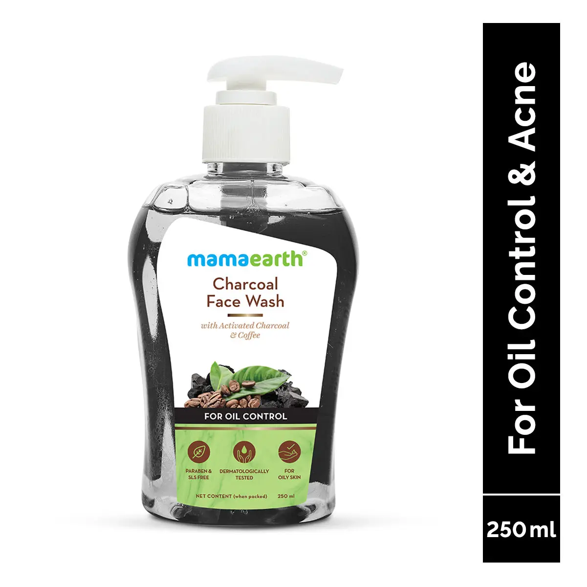 Mamaearth Charcoal Face Wash with Activated Charcoal & Coffee for Oil Control (250 ml)