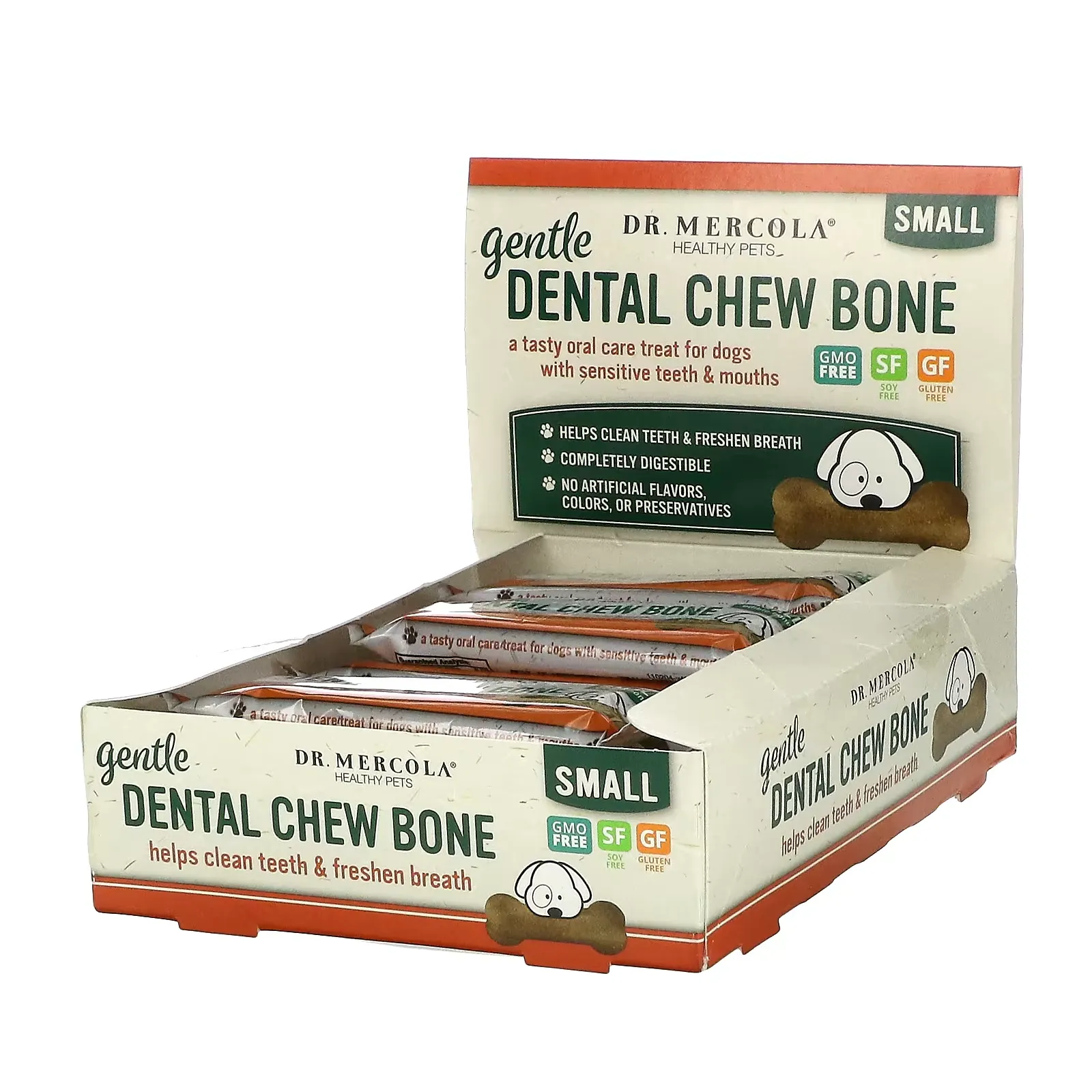 Gentle Dental Chew Bone, Small, For Dogs, 12 Bones, 0.67 oz (19 g) Each