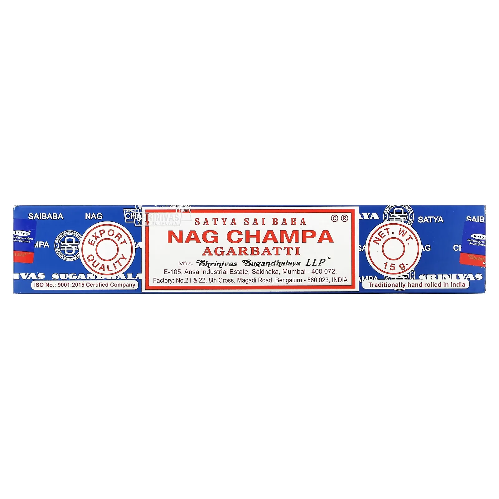 Satya, Nag Champa Agarbatti Incense, 10 Sticks, (15 g)