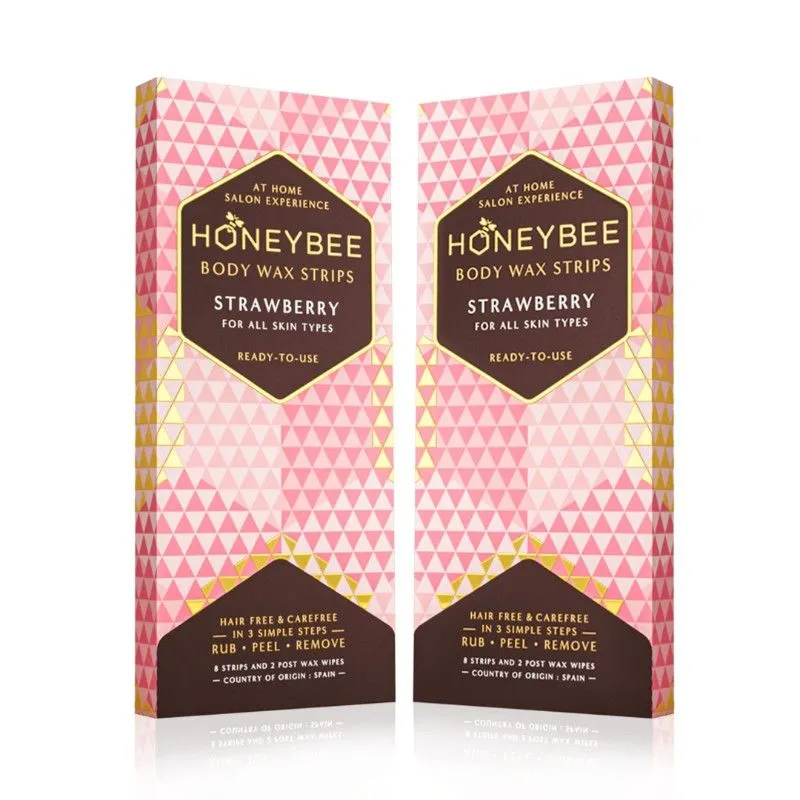 Honeybee Strawberry Body Wax Strips - Pack Of 2