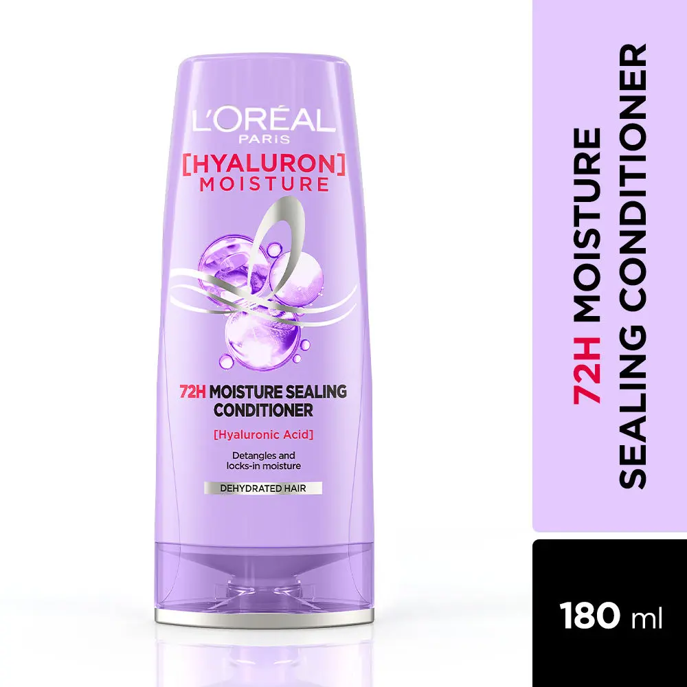 L'Oreal Paris Hyaluron Moisture 72H Moisture Sealing Conditioner | With Hyaluronic Acid | For Dry & Dehydrated Hair | Adds Shine & Bounce 180ml