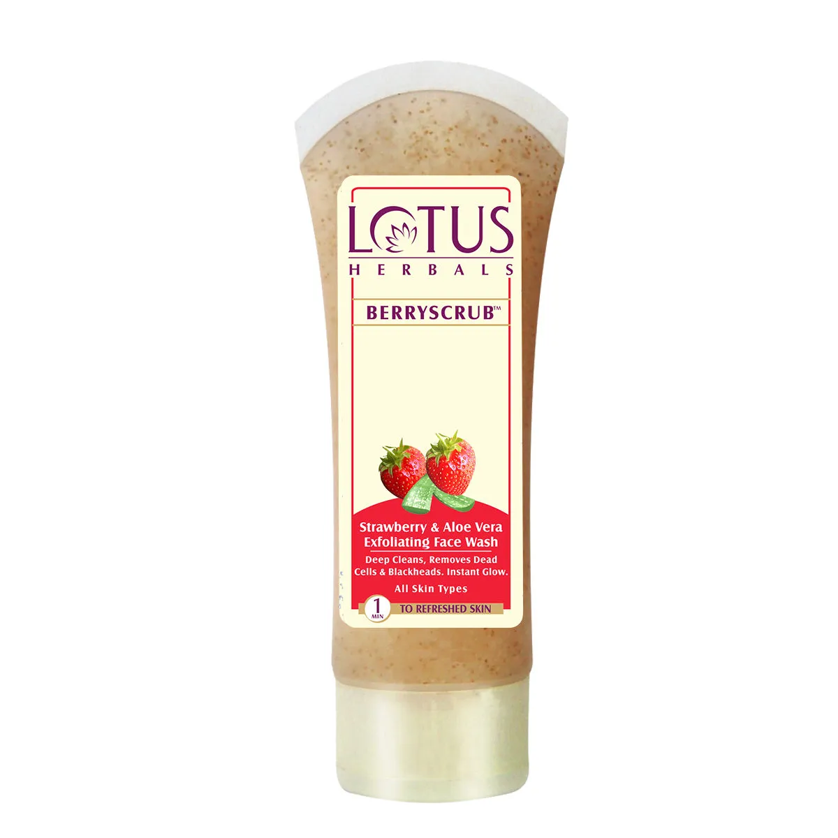 Lotus Herbals Berryscrub Strawberry & Aloe Vera Exfoliating Face Wash