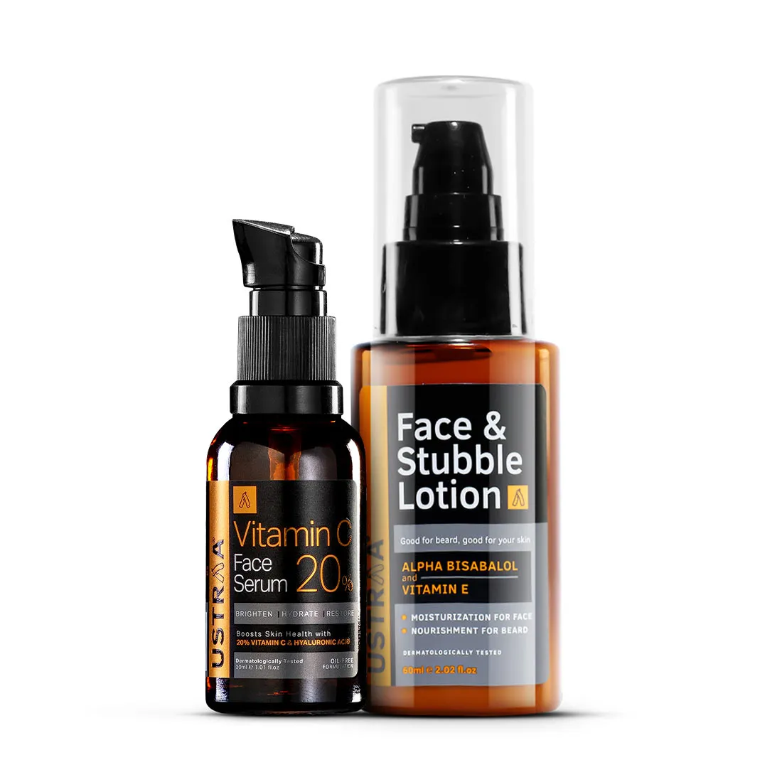 Ustraa 20% Vitamin C Face Serum & Face & Stubble Lotion Combo