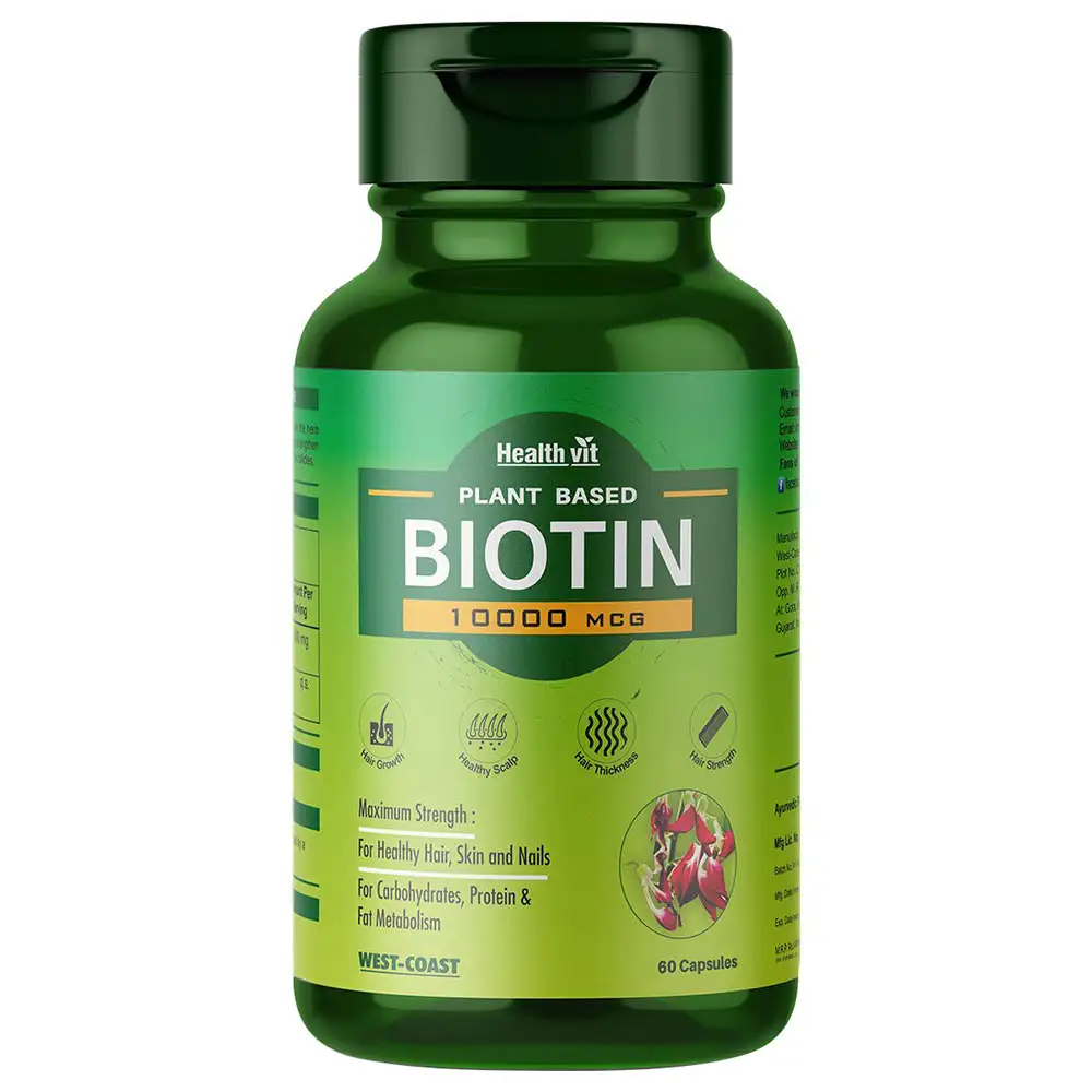 Healthvit Plant Based Biotin 10000mcg,  60 capsules  Unflavoured