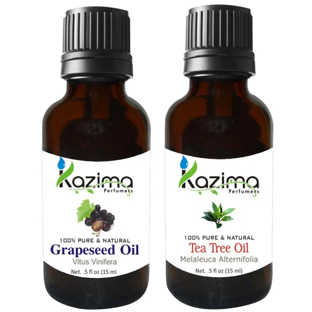 Kazima Grape Seed & Tea Tree Oil (Each 15 ml) Combo,  2 Piece(s)/Pack  All Type Hair