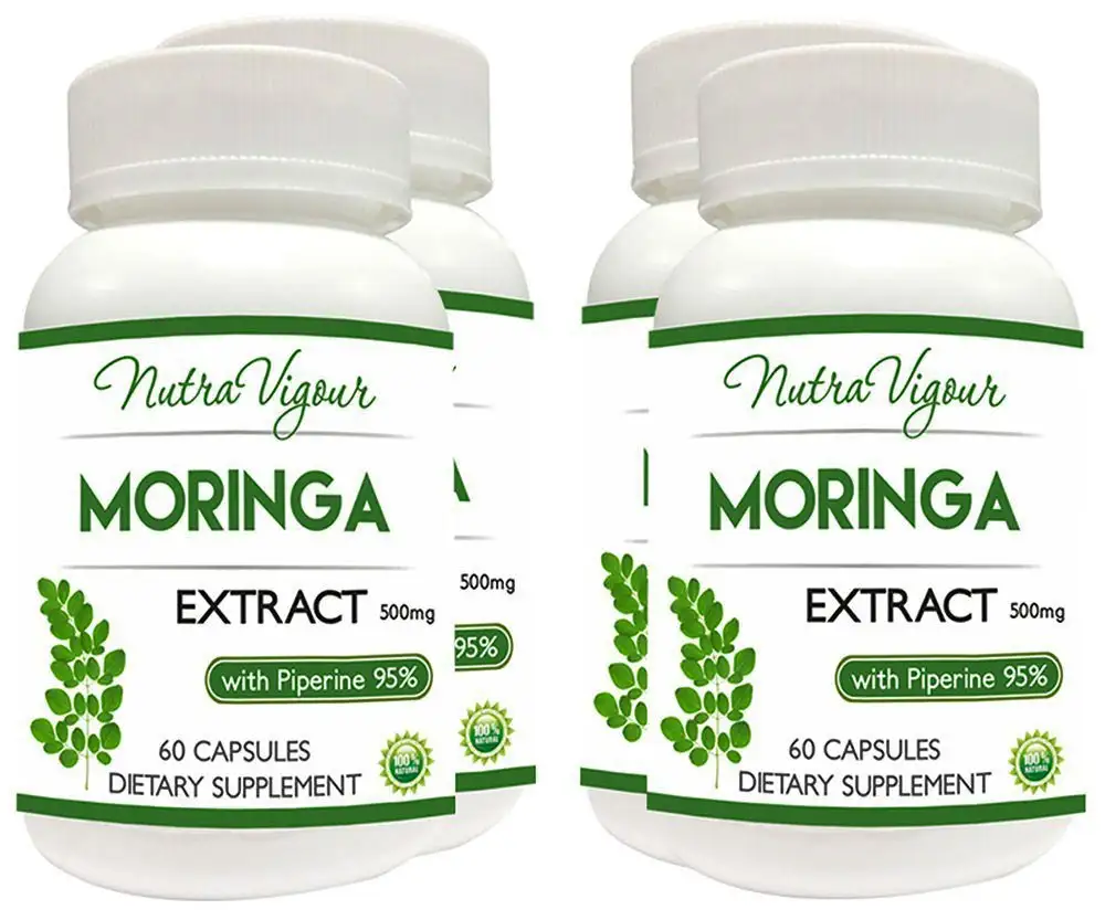 Nutra Vigour Moringa Extract (500mg) (Pack of 4),  60 capsules