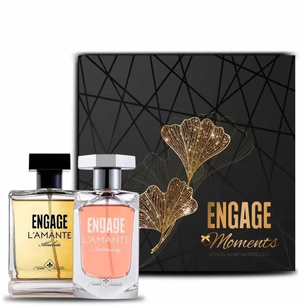 Engage L'amante Moments Perfume Combo Gift Box For Men and Women, Perfect for Wedding, Anniversary, Valentine Gifting, Pack of 2, 200 ml