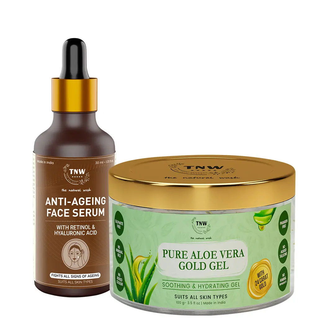 TNW-The Natural Wash Anti-ageing Serum and Aloe Vera Gold Gel For Super Hydrated Wrinkle Free Skin