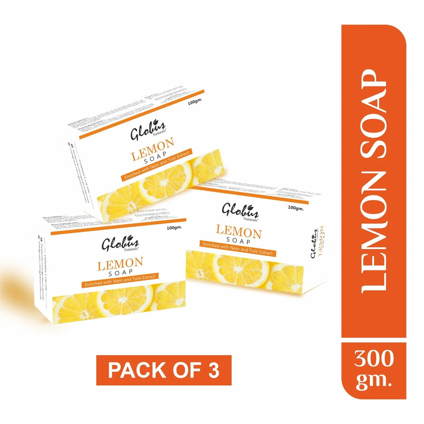 Globus Naturals Lemon Lightening, Brightening Soap (Pack Of 3)