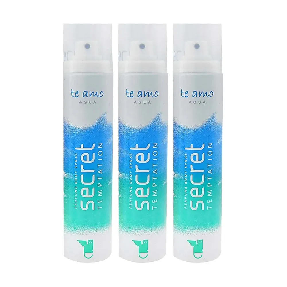 Secret Temptation Te Amo Aqua Perfume Body Spray For Women (Pack Of 3)