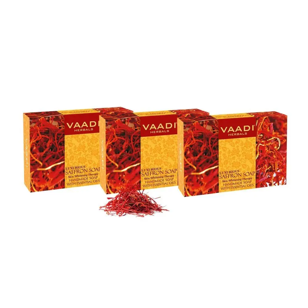 Vaadi Herbals Luxurious Saffron Soap Skin Whitening Therapy (75 g) (Pack of 3)