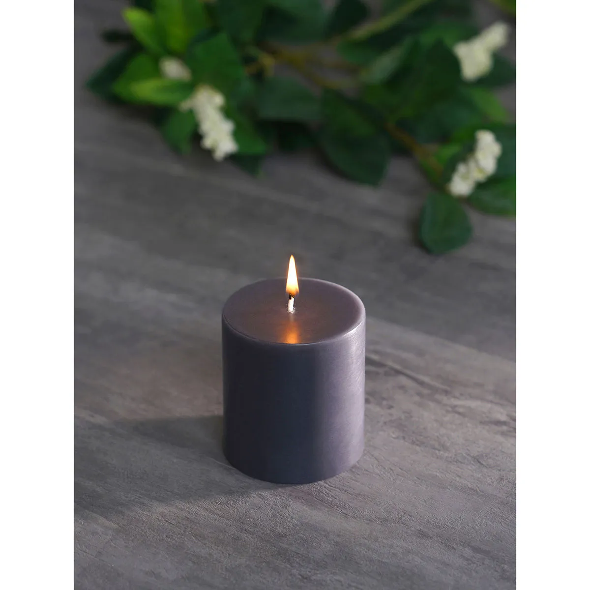 Pure Home + Living Charcoal Divine Pillar Candle Medium (Set of 2)