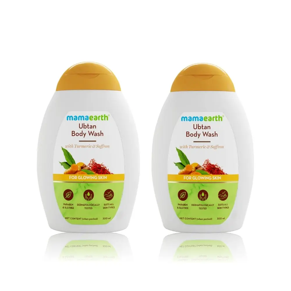 Mamaearth Ubtan Body Wash With Turmeric & Saffron for Glowing Skin Combo (Pack of 2) – 300 ml