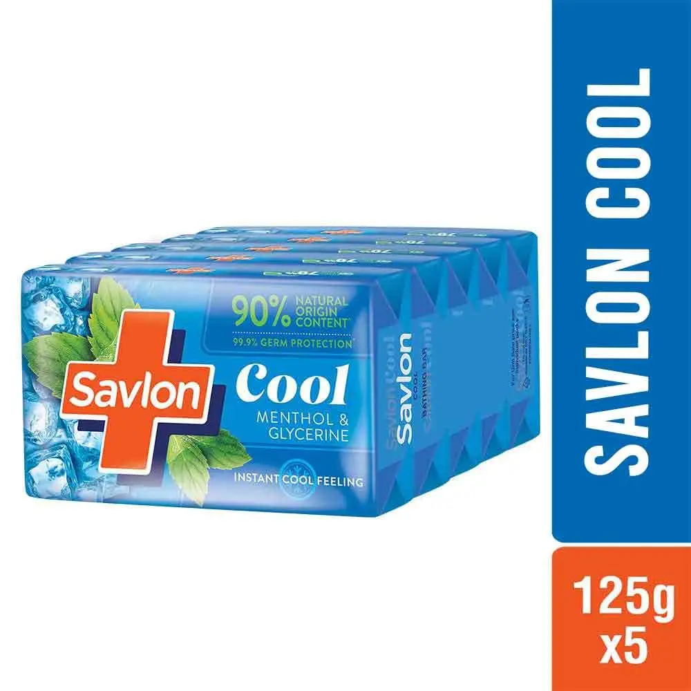 Savlon Cool Soap Menthol & Glycerin 125g (Pack of 5)