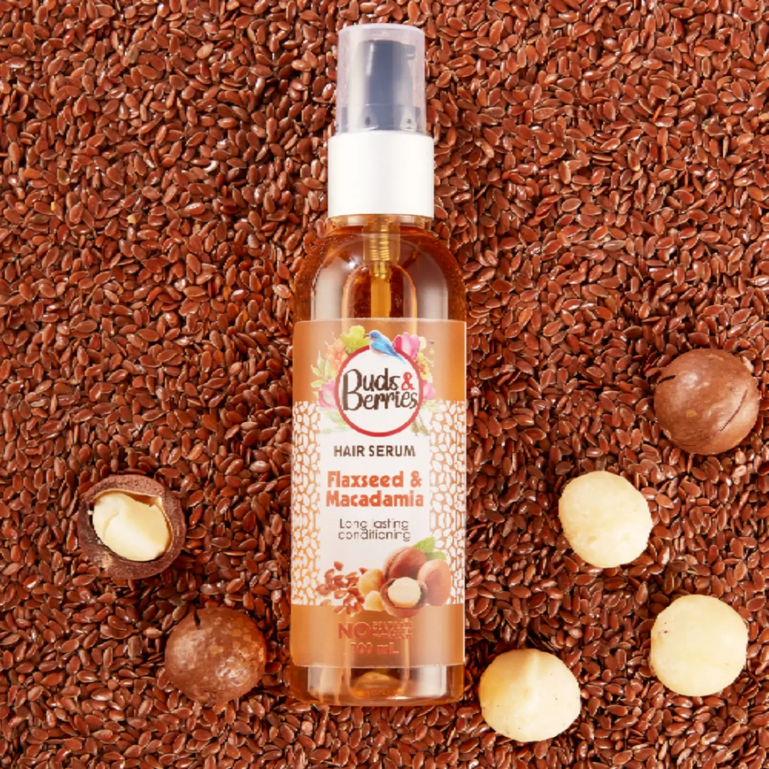 Buds & Berries Flaxseed and Macadamia Hair Serum - 100 ml