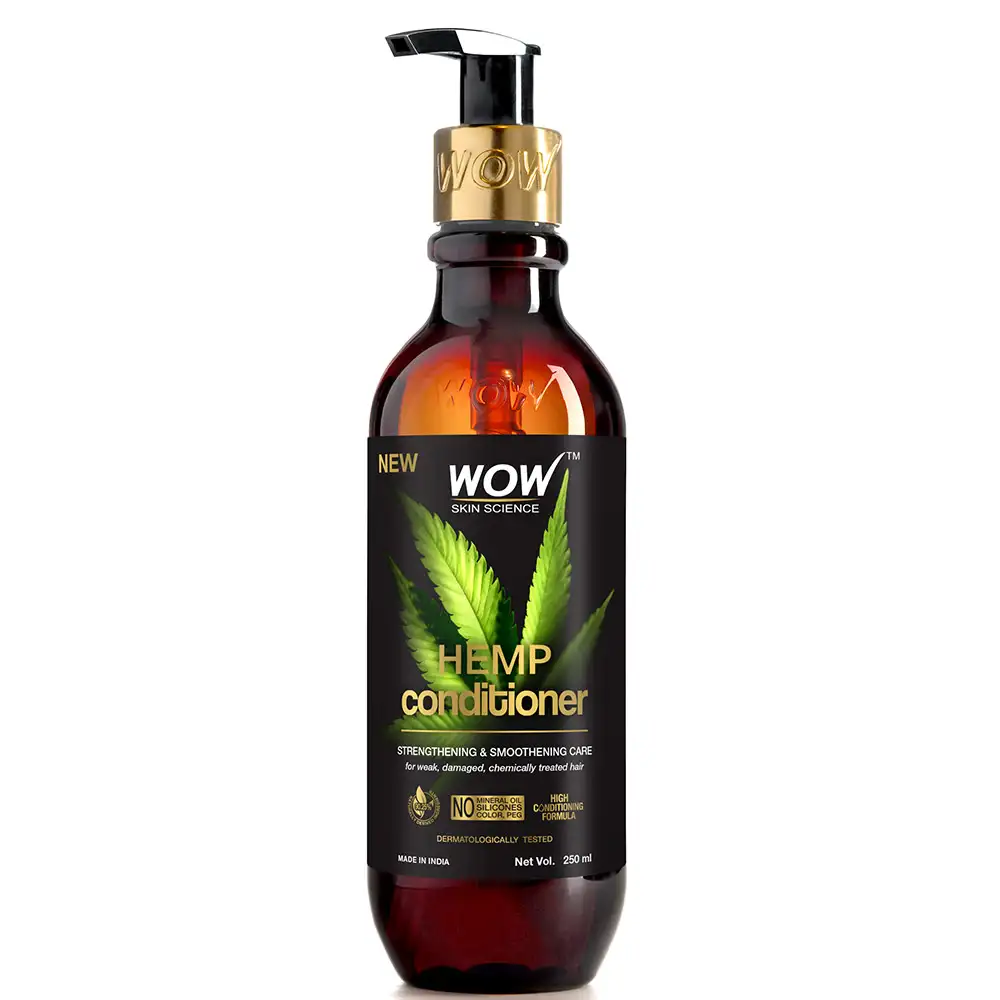 WOW Skin Science Hemp Conditioner,  250 ml  for Weak, Damaged, Chemically Treated Hair