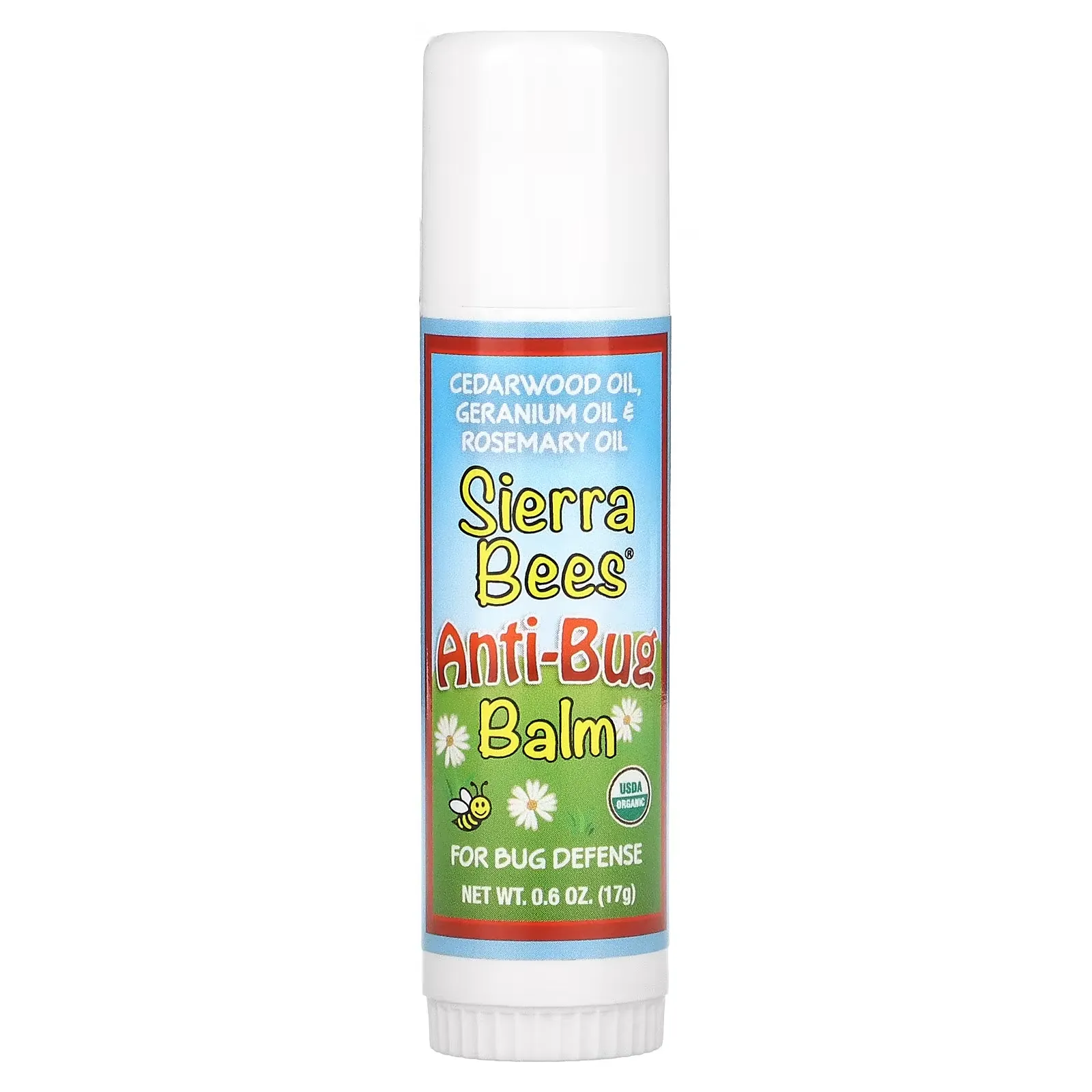 Anti-Bug Balm Stick, Cedarwood, Geranium & Rosemary Oil, 0.6 oz (17 g)