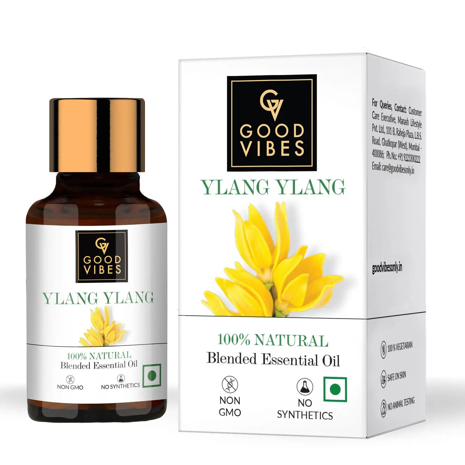Good Vibes Ylang Ylang 100% Natural Blended Essential Oil (10 ml)