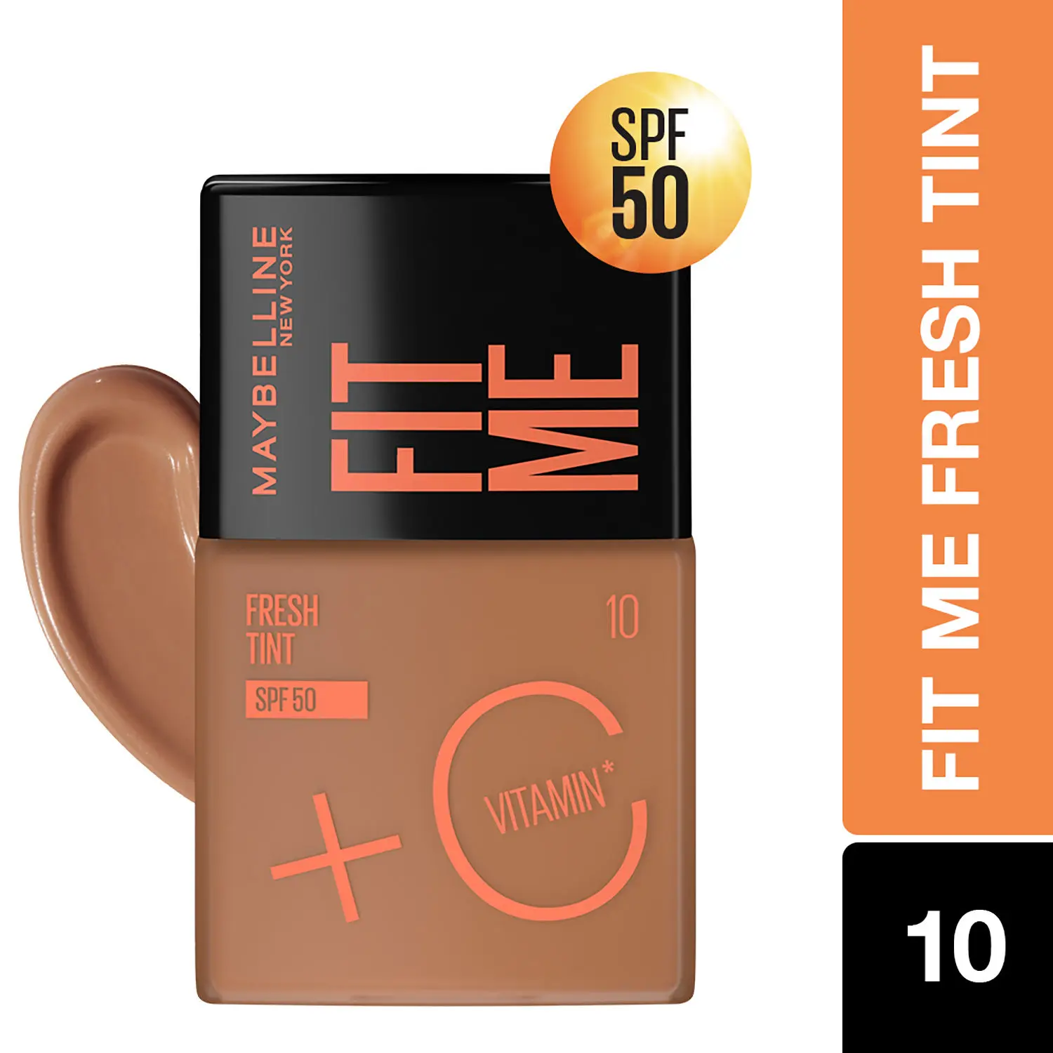 Maybelline New York Fit Me Fresh Tint With SPF 50 & Vitamin C, Shade 10 | Natural Coverage Skin Tint For Daily Use (30 ml)