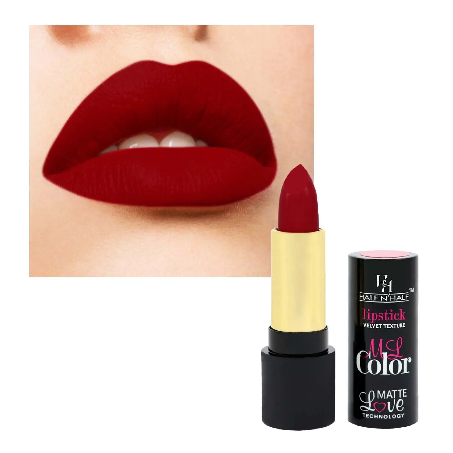 Half N Half Velvet Matte Texture Lipstick My Colour, Antique-Maroon (3.8gm)