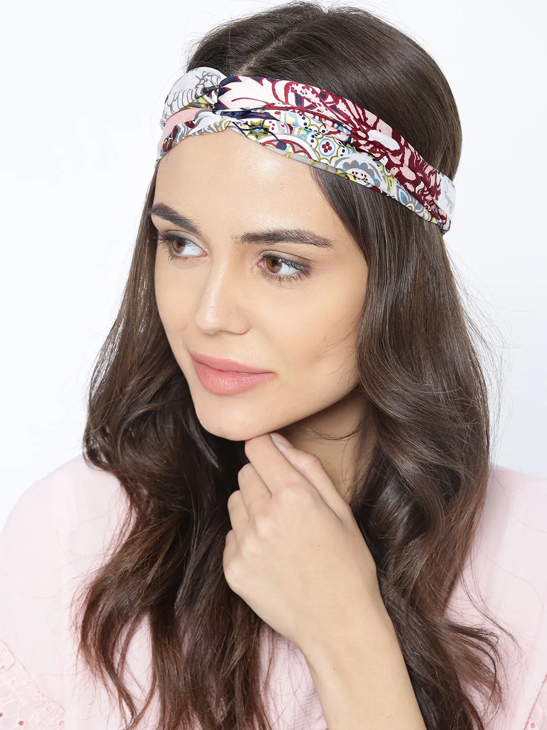 Blueberry Multi Coloured Printed Satin Headwrap