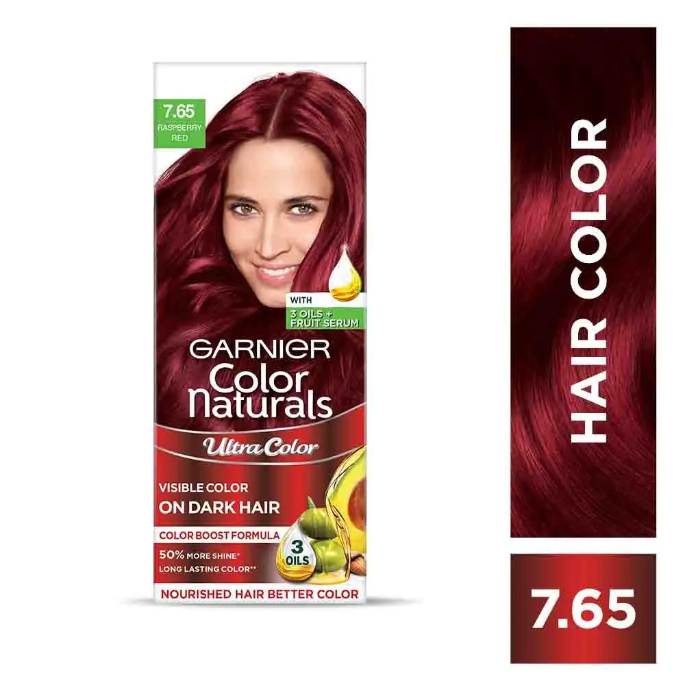 Garnier Color Naturals Creme Ultra Color,A 7.65A Raspberry Red, (55 ml + 50 g)