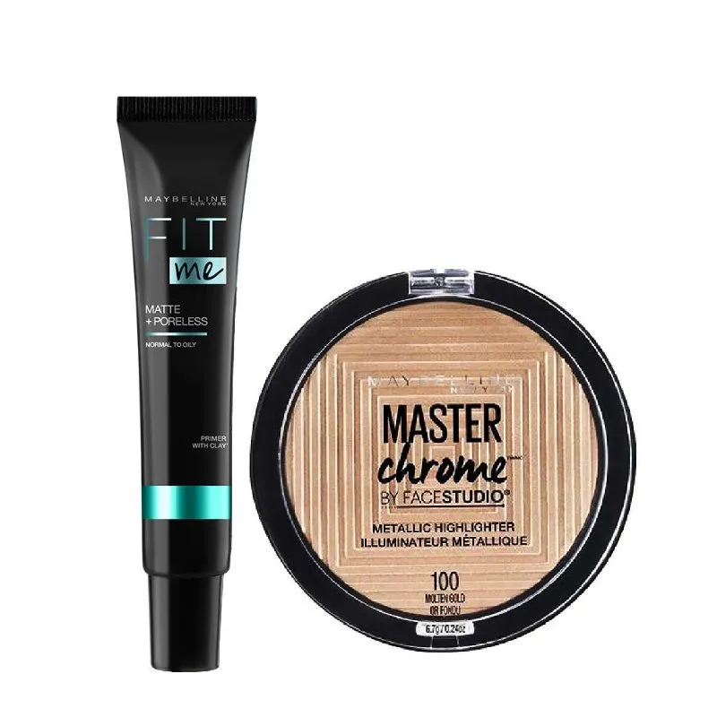 Maybelline New York Matte Primer + Molten Gold Highlighter Combo