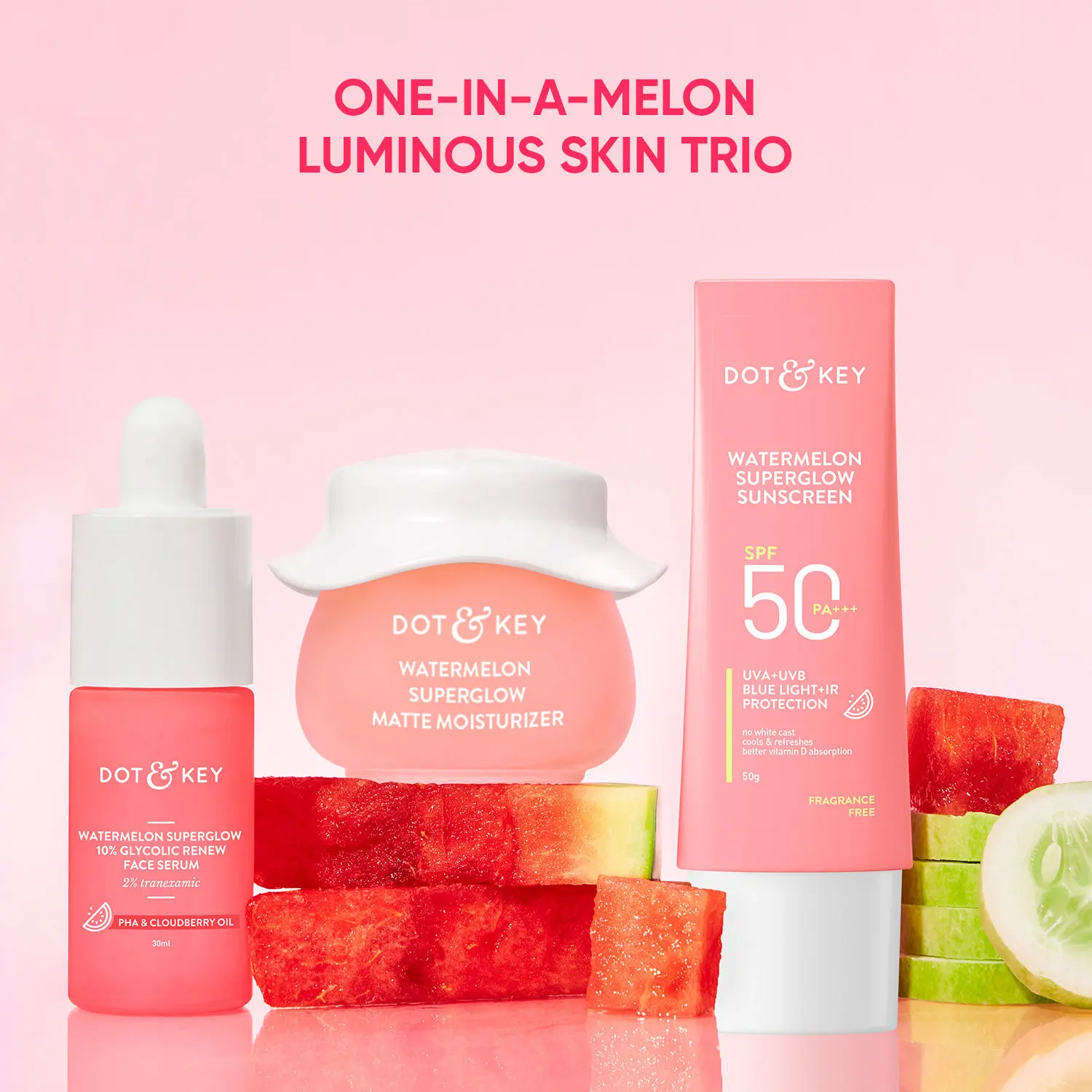 Dot & Key Watermelon Super Glow Skin Care Gift Set - Pack of 3