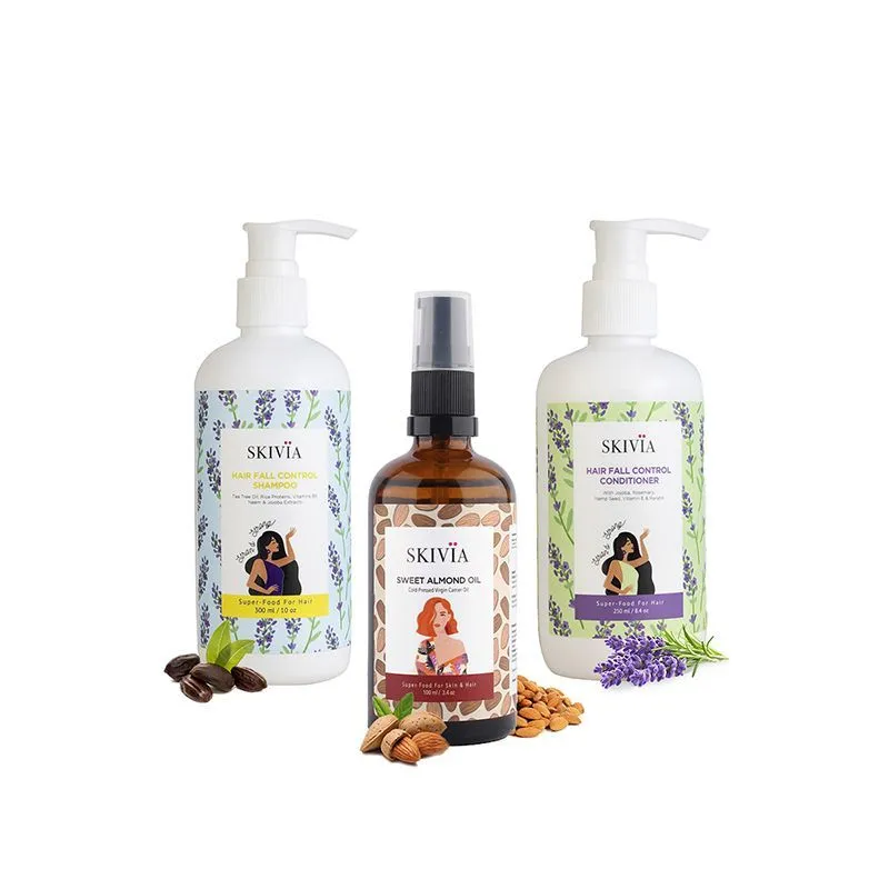 Skivia Hair Fall Control Shampoo, Conditioner & Curry Patta Oil