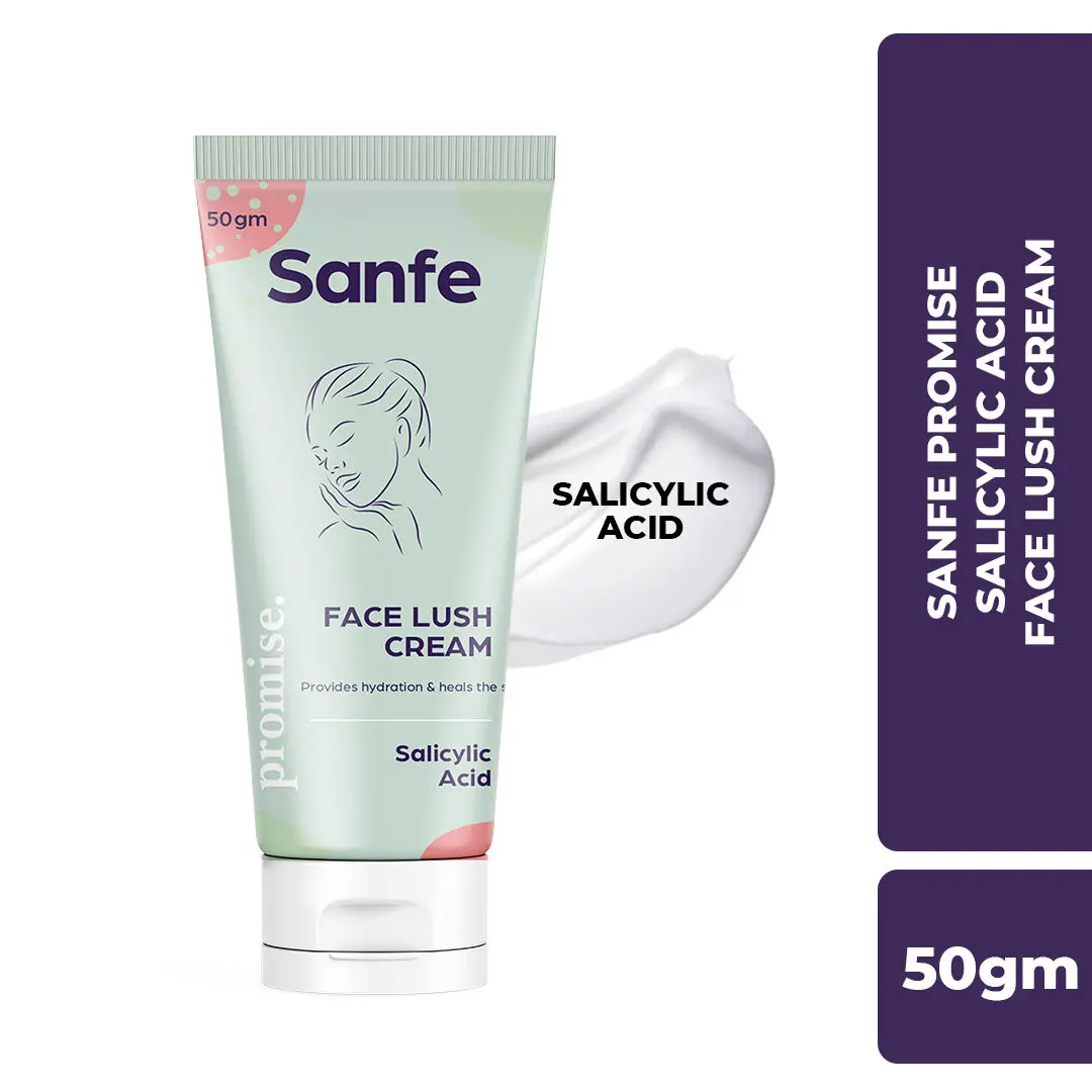 sanfe face lush cream |provides hydration & heals the skin| salicylic acid |50gm