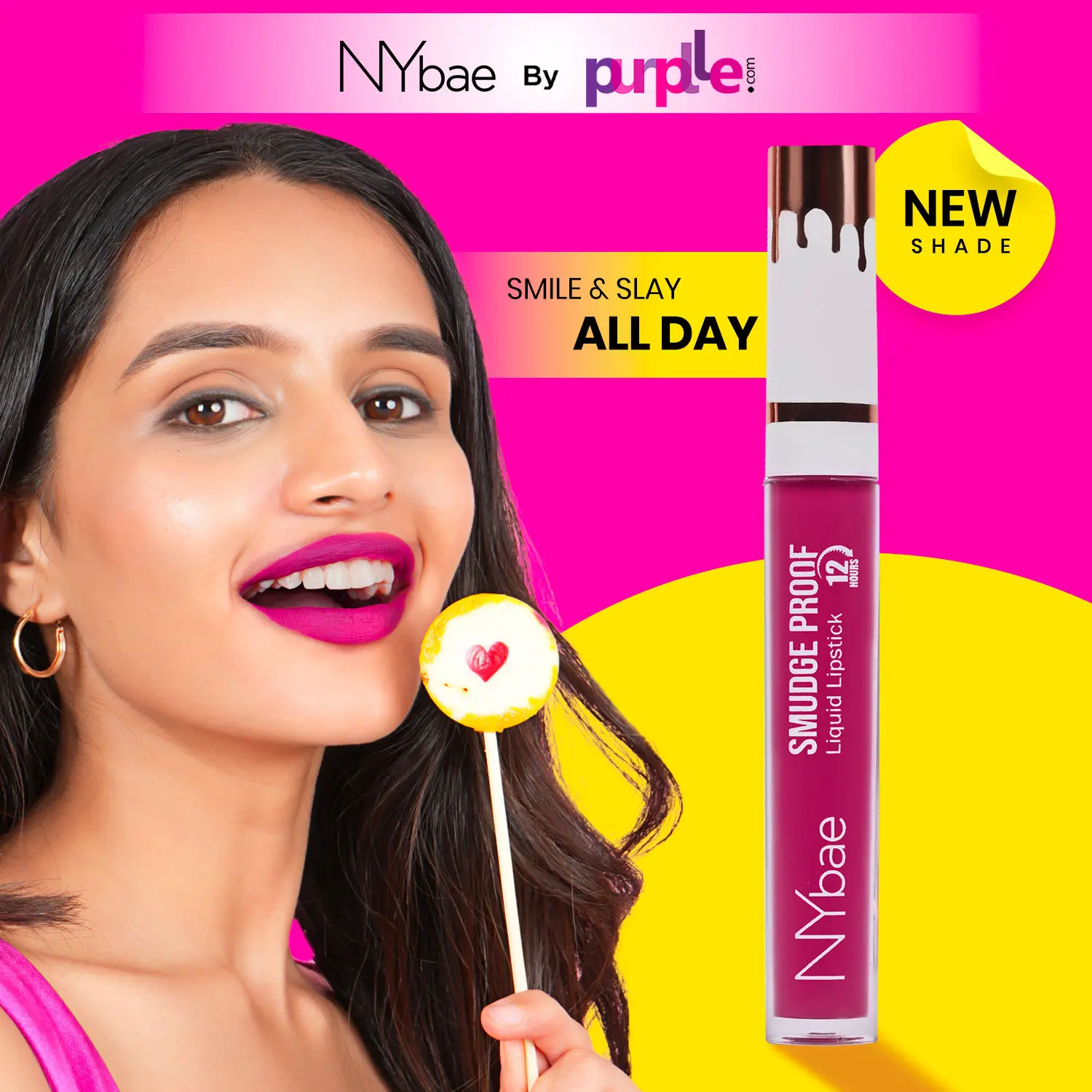 NY Bae Smudge Proof Liquid Lipstick | Long Lasting | Super Pigmented | Maroon Lipstick | Matte Finish - Wine Wonder 14 (2.5 ml)