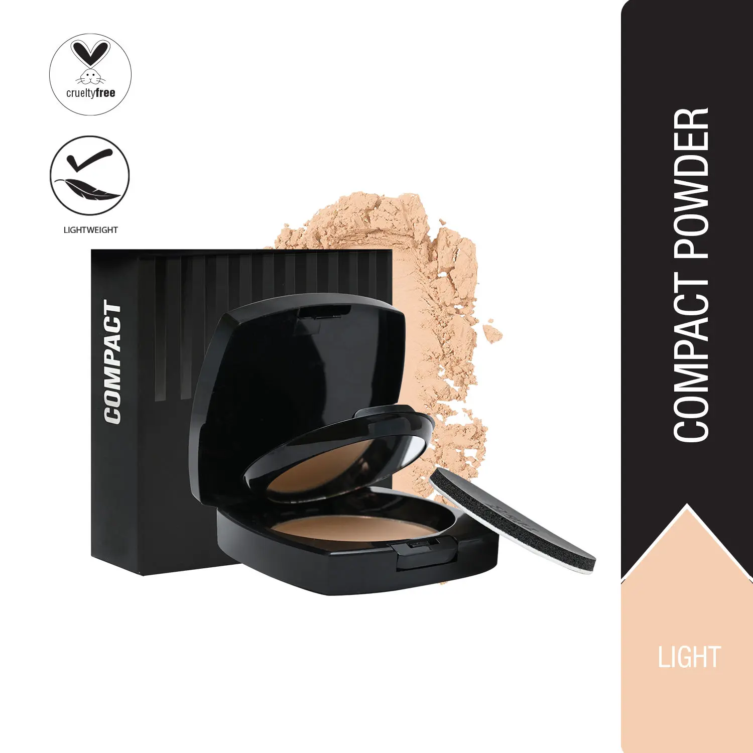 STREET WEAR® Compact -Light (Light) - 7gms -Crease-proof, Light-weight, Moisturizing, Shine-free, Matte Coverage, Buildable Formulation, Enriched with Vitamin E