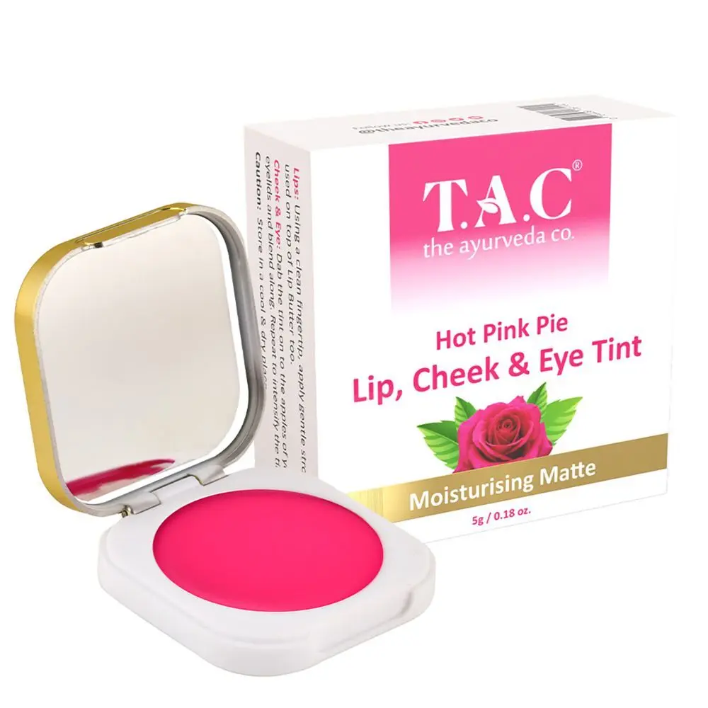 TAC - The Ayurveda Co. Hot Pink Pie Lip Cheek & Eye Tint with Moisturising Matte, 5gm