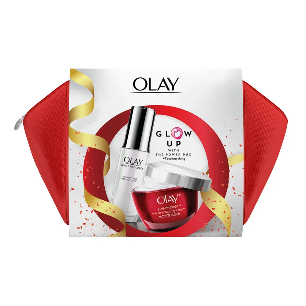 Olay Power Duo Kit (Day/Night Cream + Serum) with Limited Edition Pouch