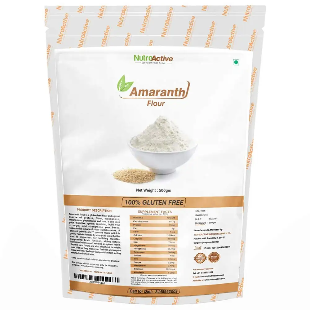 NutroActive 100% Gluten Free Amaranth Flour,  Unflavoured  0.500 kg